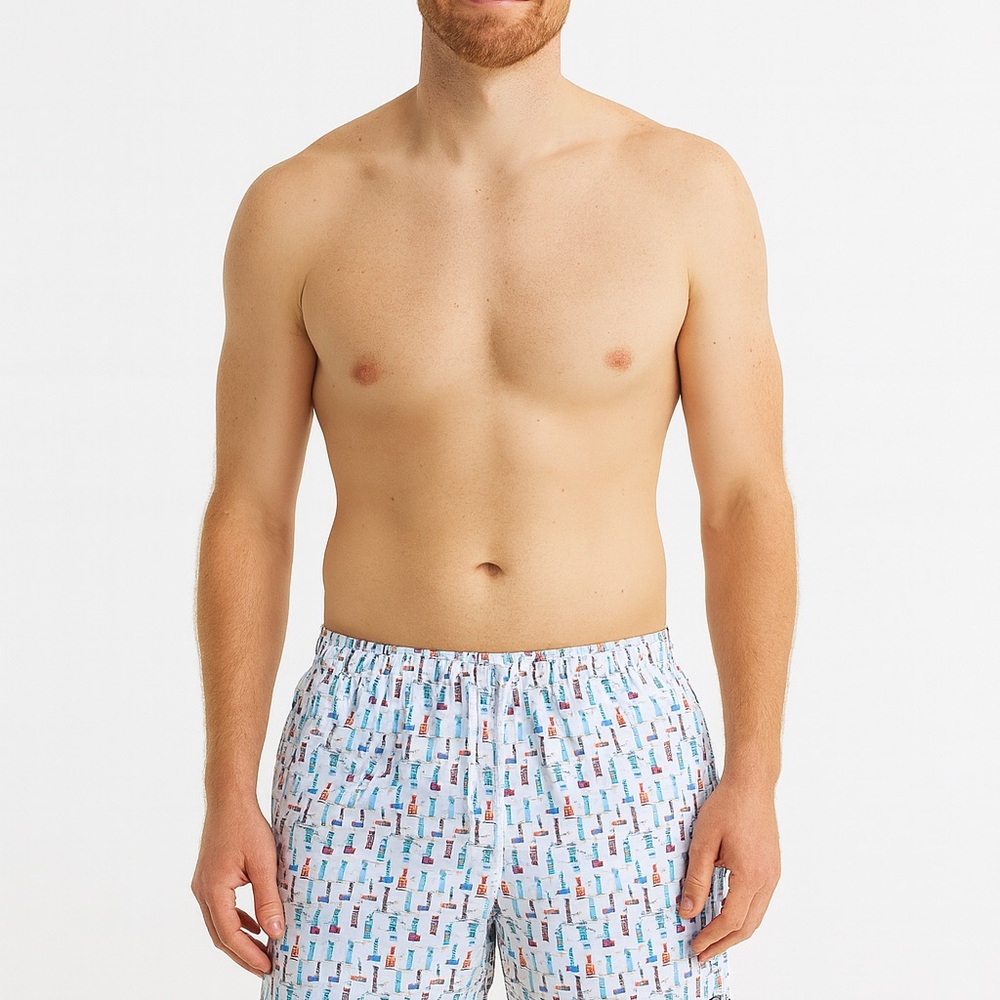 Sperry Blue Patterned Swim Shorts Size L